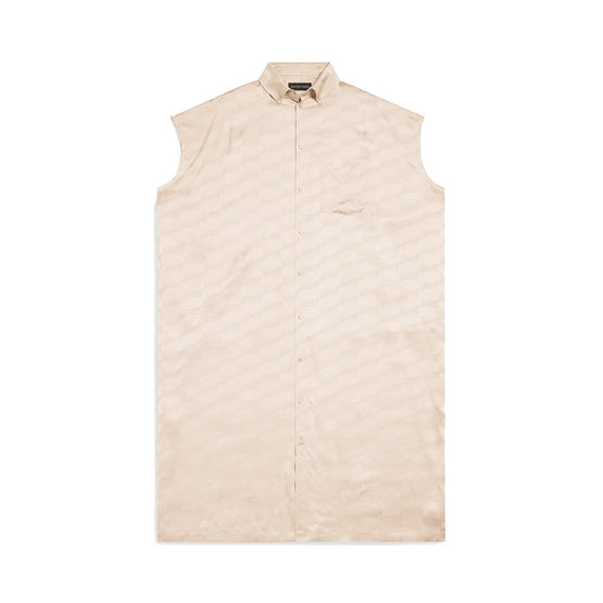 Women's Rawcut Sleeves Dress - Champagne Beige