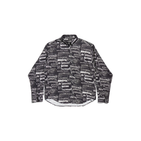 Men's L/S Large Fit Shirt - Black