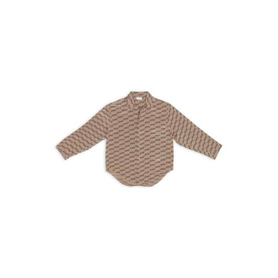 Women's L/S Minimal Shirt - Beige/Brown
