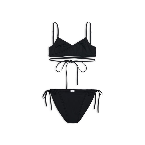 Women's Sw Wrap Bikini Set - Black