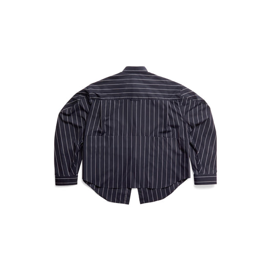 Women's Twisted Sleeve Shirt - Navy/White