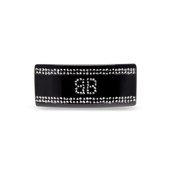 Women's Xxl Hair Clip - Black/Crystal