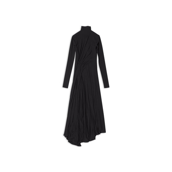 Women's Twisted Slit Dress - Black