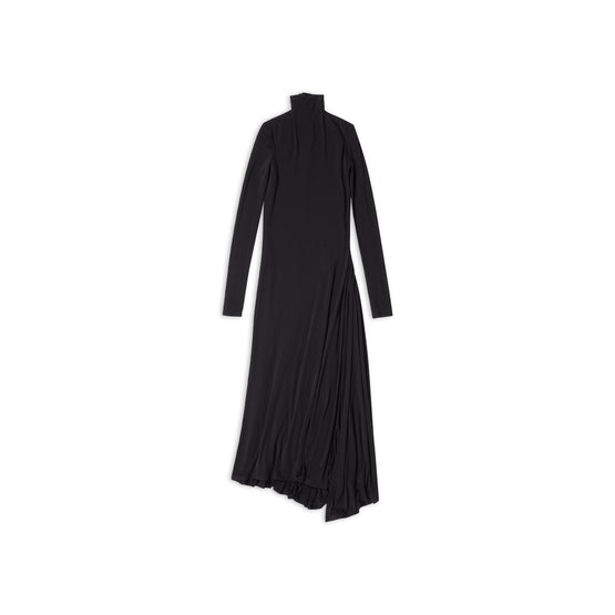 Women's Twisted Slit Dress - Black