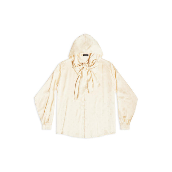 Women's Hooded Blouse - Ivory