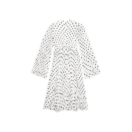 Women's Pleated Dress - White/Black