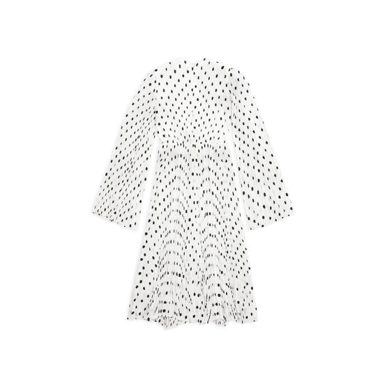 Women's Pleated Dress - White/Black