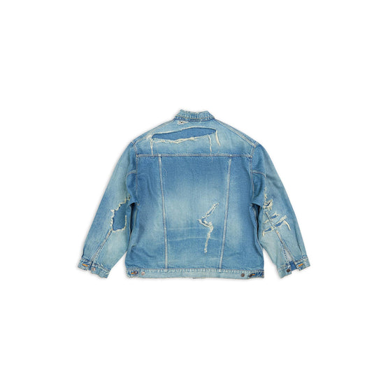 Men's Patched Destroyed Jacket - True Blue