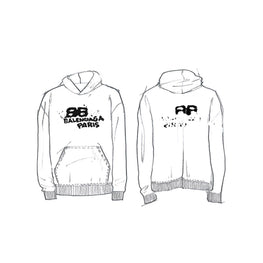 Men's Large Fit Hoodie - Pink/Black