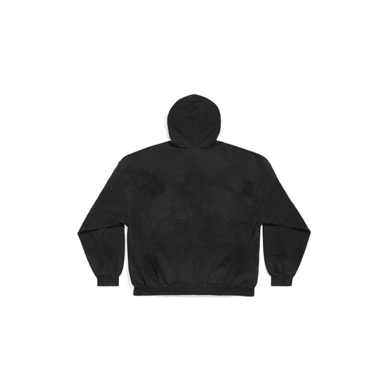 Men's Large Fit Hoodie - Washed Black