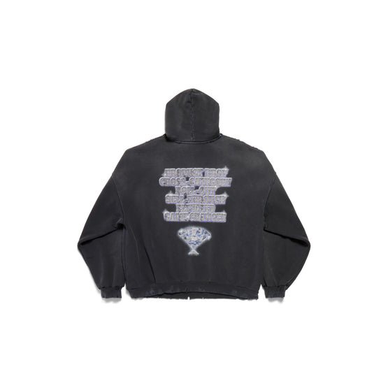 Women's Large Fit Hoodie - Faded Black
