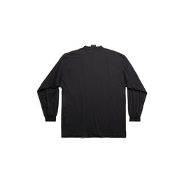Women's L/S Large Fit T-Shirt - Washed Black/White