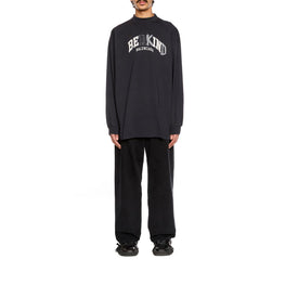 Men's L/S Large Fit T-Shirt - Faded Black/White