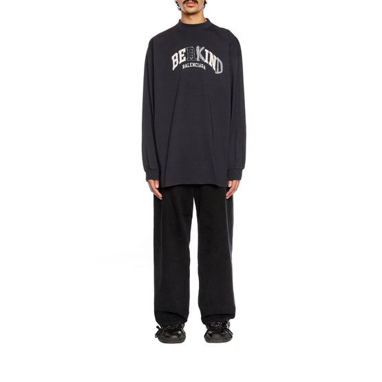 Men's L/S Large Fit T-Shirt - Faded Black/White