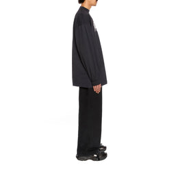 Men's L/S Large Fit T-Shirt - Faded Black/White