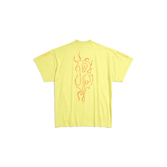 Men's Oversized T-Shirt - Yellow/Red