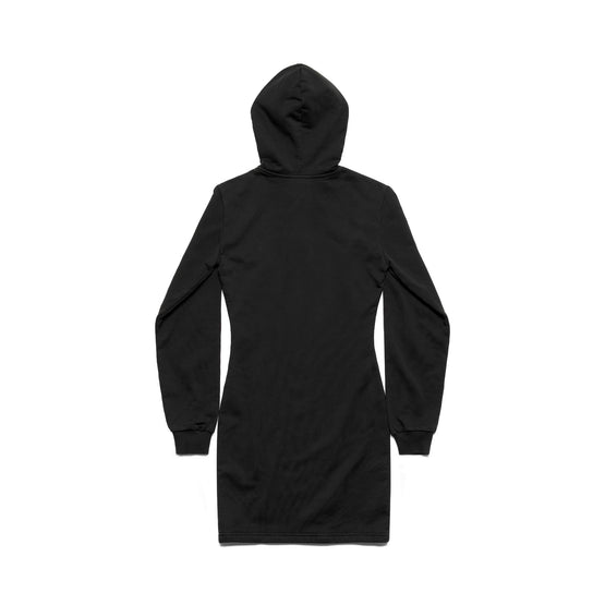 Women's Fitted Hoodie Dress - Washed Black