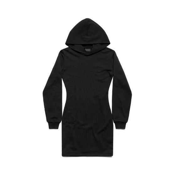 Women's Fitted Hoodie Dress - Washed Black