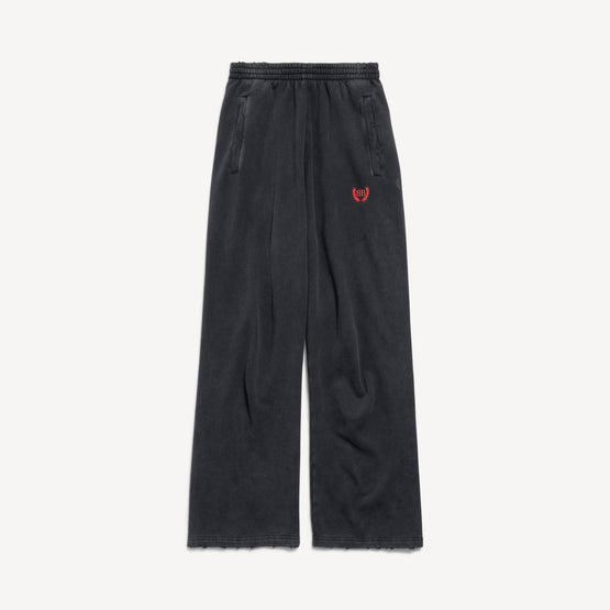 Men's Baggy Sweatpants - Faded Washed Black