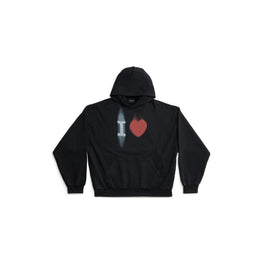 Men's Medium Fit Hoodie - Washed Black/White