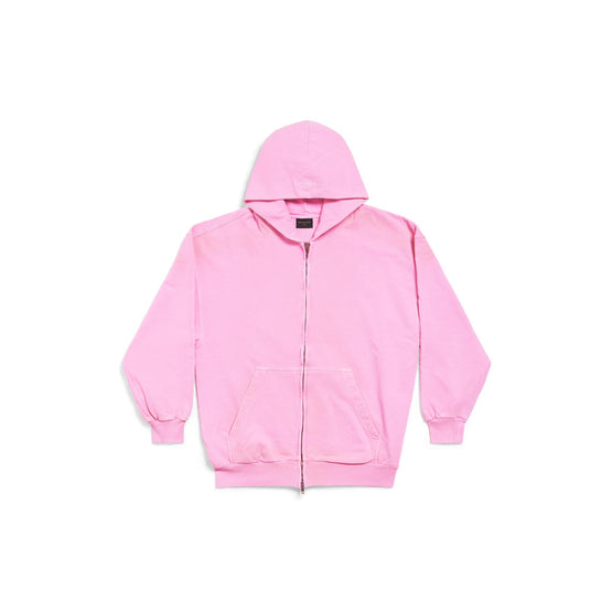 Women's Small Zip-Up Hoodie - Fluo Pink/Fluo Pink