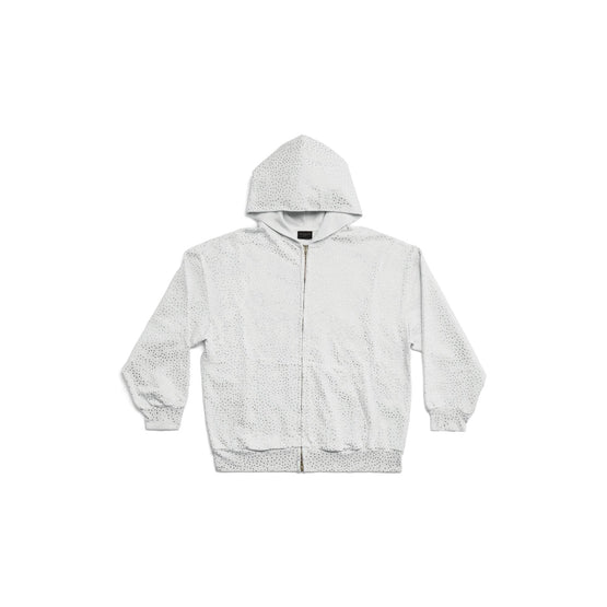Women's Small Zip-Up Hoodie - Dirty White/Transpa