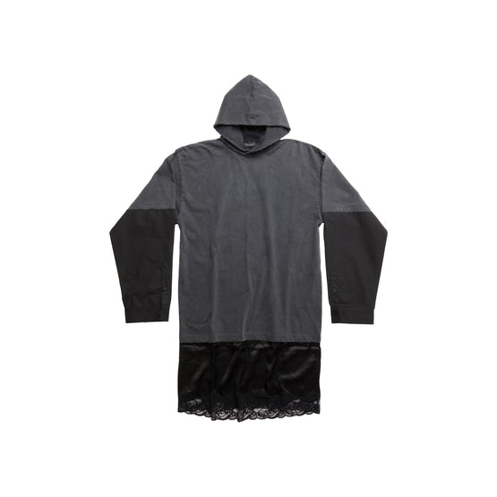 Women's L/S T-Shirt Slip Dress - Wsh Blk/Blk/Wsh Blk