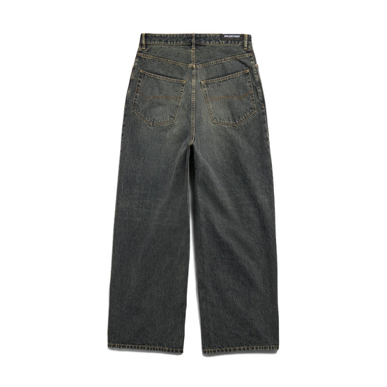 Women's Baggy Pants - Washed Black Pagoda