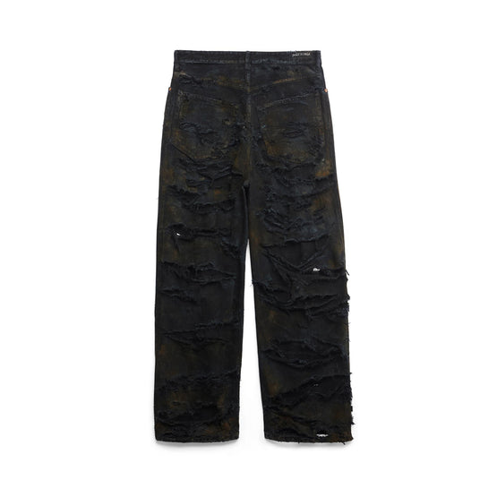 Men's Super Destroyed Baggy Pants - Flat Black