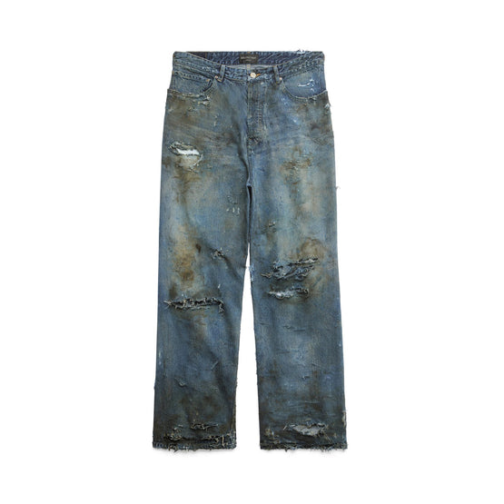 Men's Super Destroyed Baggy Pants - Pale Blue