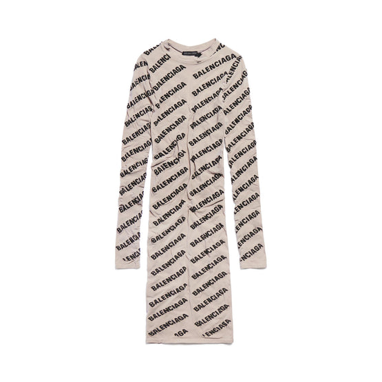 Women's Top Allover Logo - Beige/Black