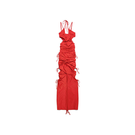 Women's Patched Bikini Dress - Red