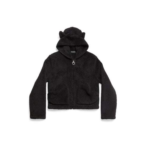 Women's Heart Zip-Up Hoodie - Black