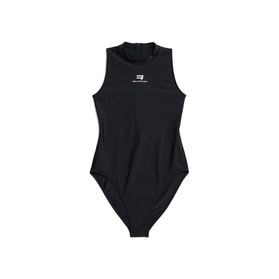 Women's Racing Swimsuit - Black/White