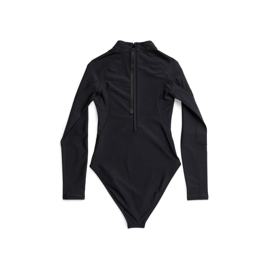 Women's L/S Swimsuit - Black/White