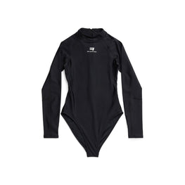 Women's L/S Swimsuit - Black/White