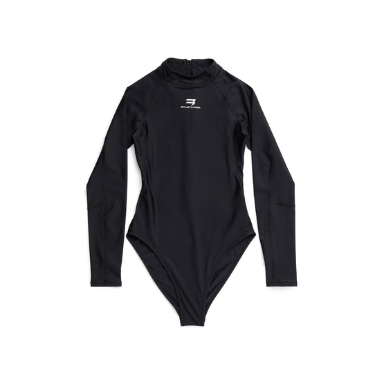 Women's L/S Swimsuit - Black/White