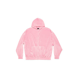 Women's Oversized Zip-Up Hoodie - Pink