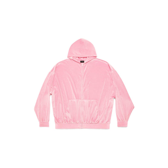 Women's Oversized Zip-Up Hoodie - Pink