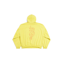 Men's Round Hoodie - Yellow/Red
