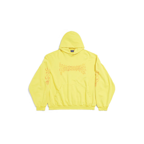 Men's Round Hoodie - Yellow/Red