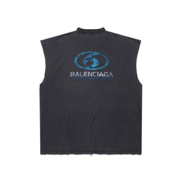 Men's Sleeveless T-Shirt - Faded Black/Blue