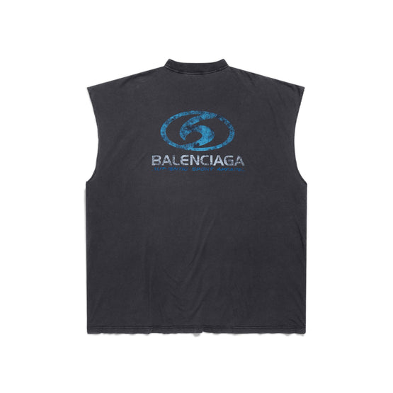Men's Sleeveless T-Shirt - Faded Black/Blue