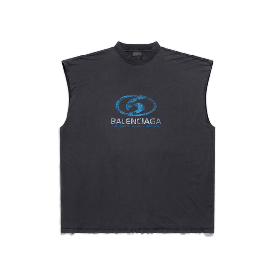Men's Sleeveless T-Shirt - Faded Black/Blue
