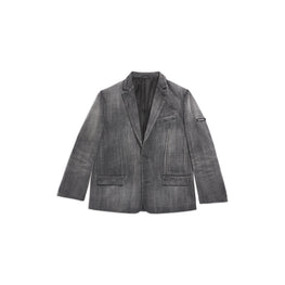 Women's Washed Jacket - Grid Wash Black