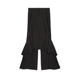 Women's Deconstructed Godet Skirt - Black