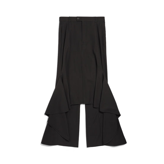 Women's Deconstructed Godet Skirt - Black