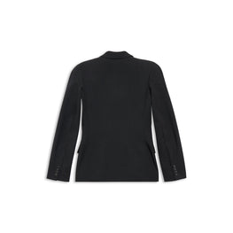 Women's Round Shoulder Waisted Jacket - Black