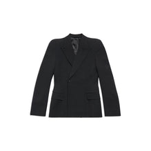 Women's Round Shoulder Waisted Jacket - Black