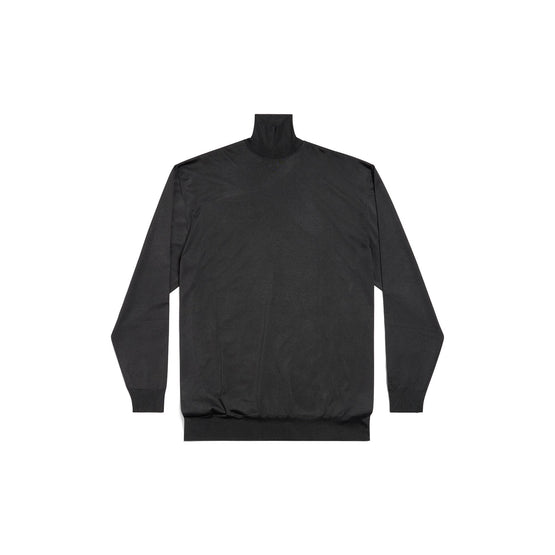 Men's Oversized Turtleneck Sweater - Black